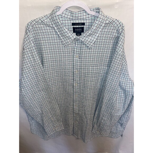 Harbor Bay Dress Shirt Men’s Size 3XL White Striped Seersucker Button Up LS - Picture 1 of 12